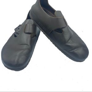 Vintage Birkenstock London oiled dark brown leather clogs 41 / 8-8 1/2